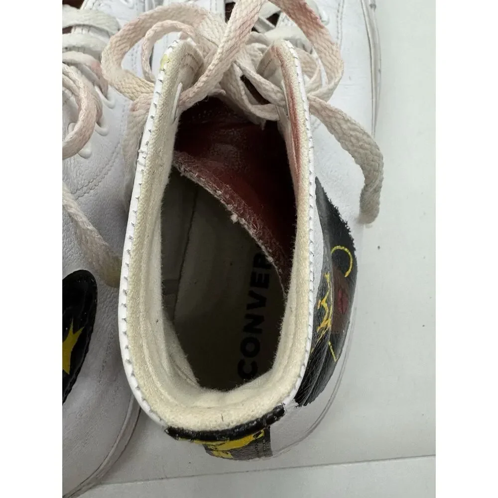 Custom Painted African Queen Hi Top White Leather Converse Chuck Taylor Womens 9 - Picture 16 of 16